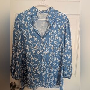 Floral Blue Women's Top